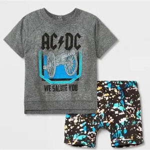 NWT AC/DC Newborn Short Set
